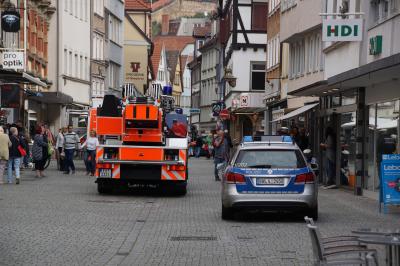 Esslingen: Brand eines Muelleimers in der Esslinger Altstadt
